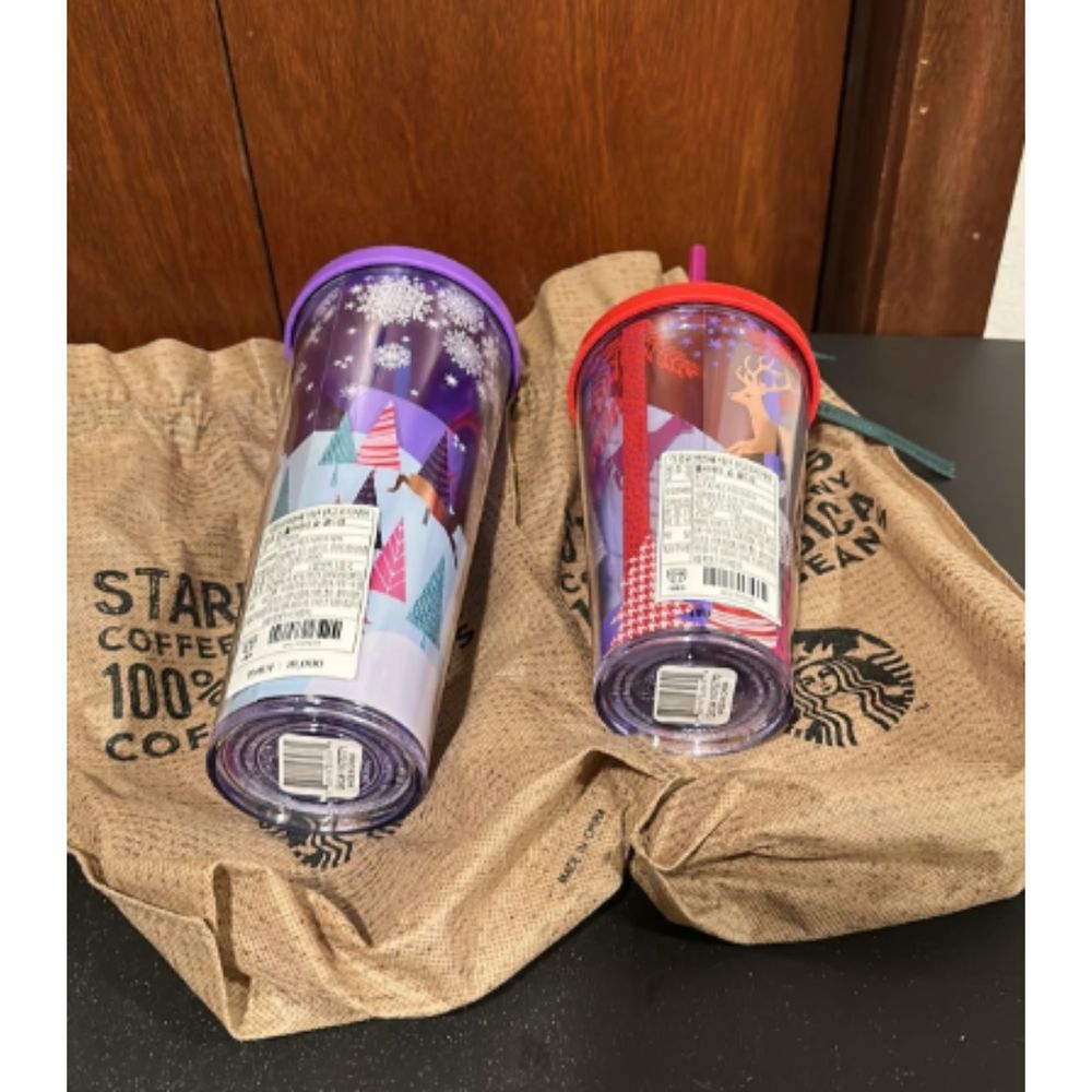 Starbucks 2017 Fox Woodland Venti and Grande Set HTF Acrylic BNWT - Picture 4 of 5